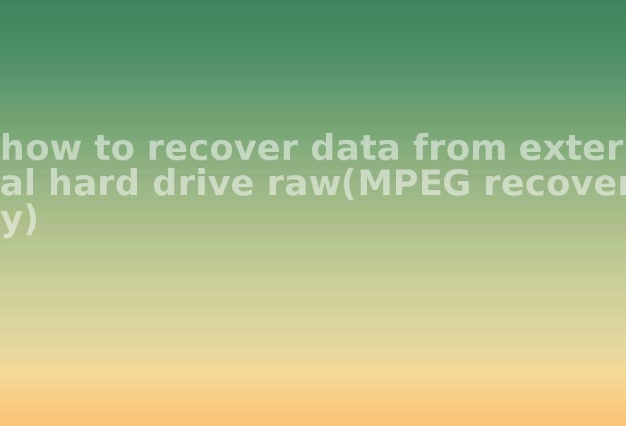 how to recover data from external hard drive raw(MPEG recovery)2