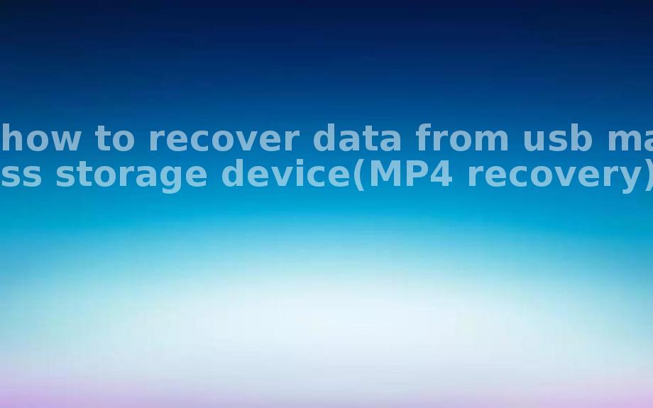 how to recover data from usb mass storage device(MP4 recovery)2