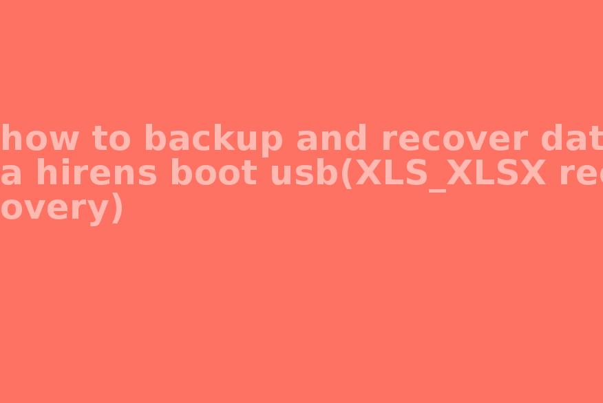 how to backup and recover data hirens boot usb(XLS_XLSX recovery)1