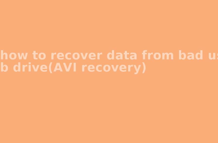 how to recover data from bad usb drive(AVI recovery)1