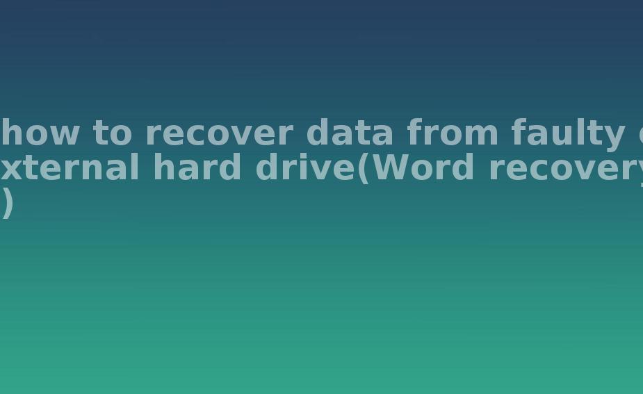 how to recover data from faulty external hard drive(Word recovery)1