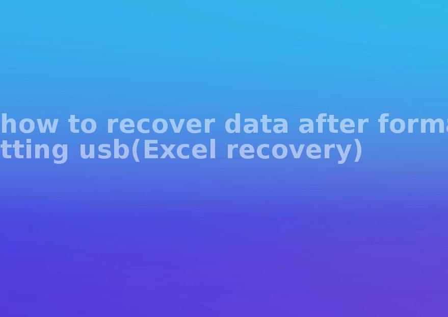 how to recover data after formatting usb(Excel recovery)2