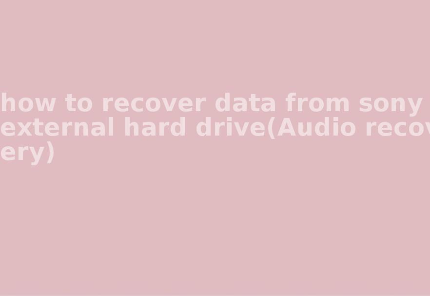 how to recover data from sony external hard drive(Audio recovery)1