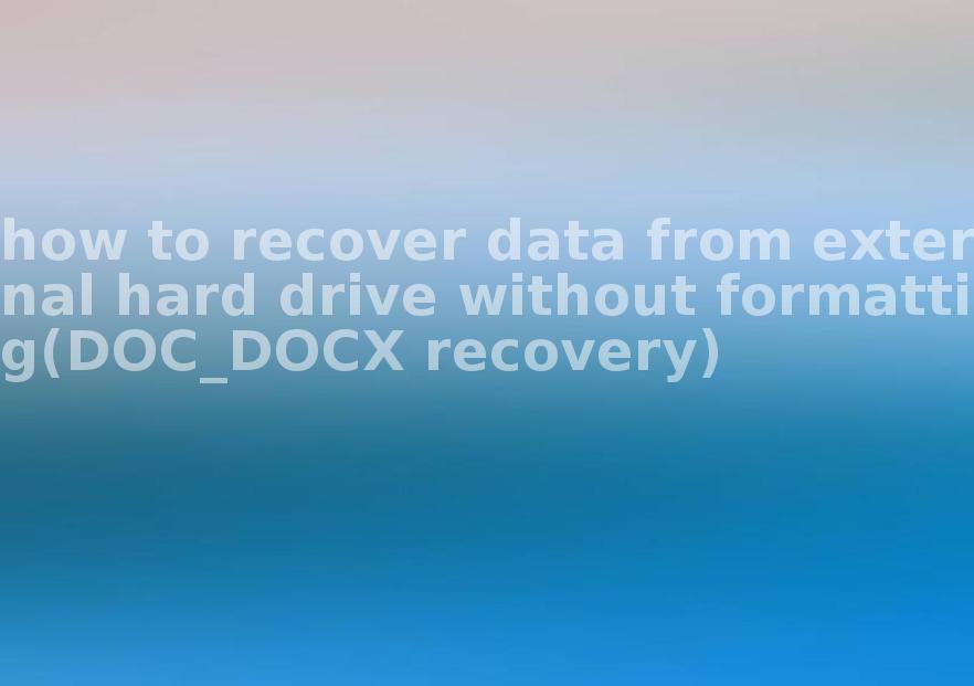 how to recover data from external hard drive without formatting(DOC_DOCX recovery)2