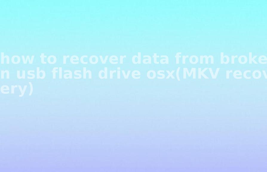 how to recover data from broken usb flash drive osx(MKV recovery)2