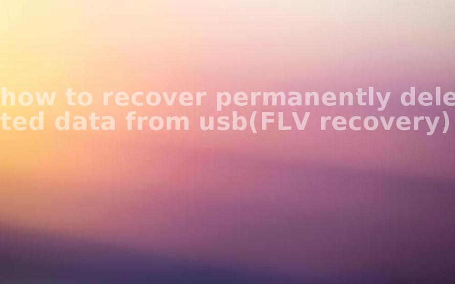 how to recover permanently deleted data from usb(FLV recovery)1