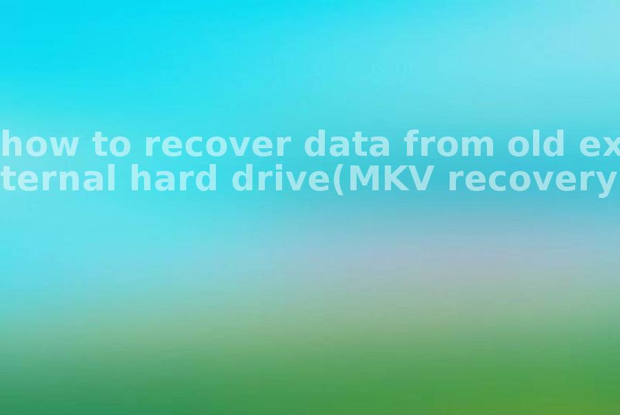 how to recover data from old external hard drive(MKV recovery)2