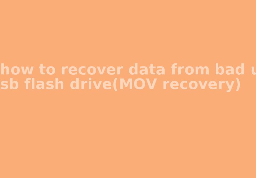 how to recover data from bad usb flash drive(MOV recovery)2