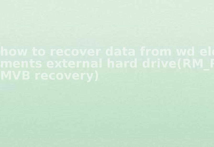 how to recover data from wd elements external hard drive(RM_RMVB recovery)1