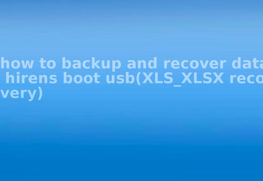 how to backup and recover data hirens boot usb(XLS_XLSX recovery)2