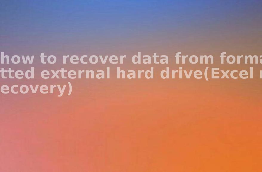 how to recover data from formatted external hard drive(Excel recovery)1