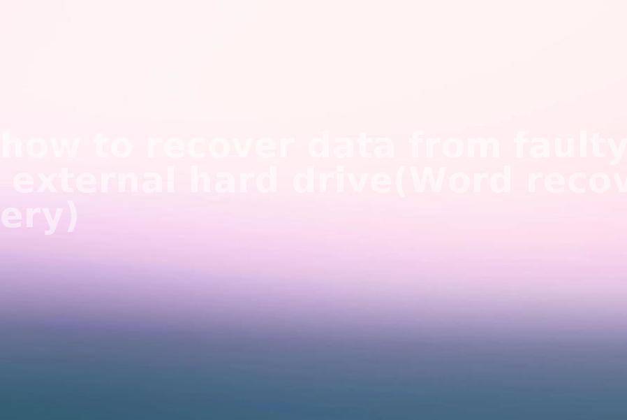 how to recover data from faulty external hard drive(Word recovery)2