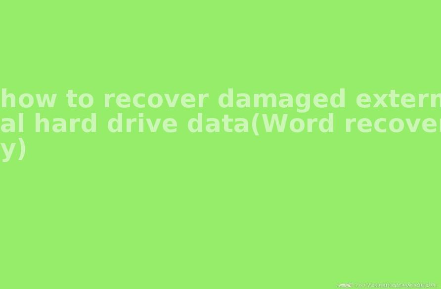 how to recover damaged external hard drive data(Word recovery)1