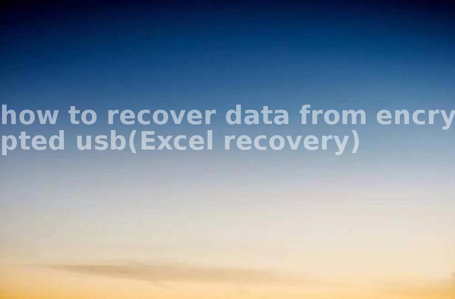 how to recover data from encrypted usb(Excel recovery)1