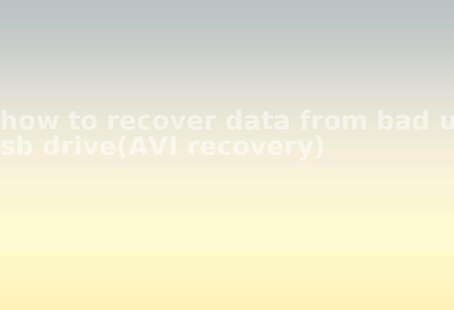 how to recover data from bad usb drive(AVI recovery)2